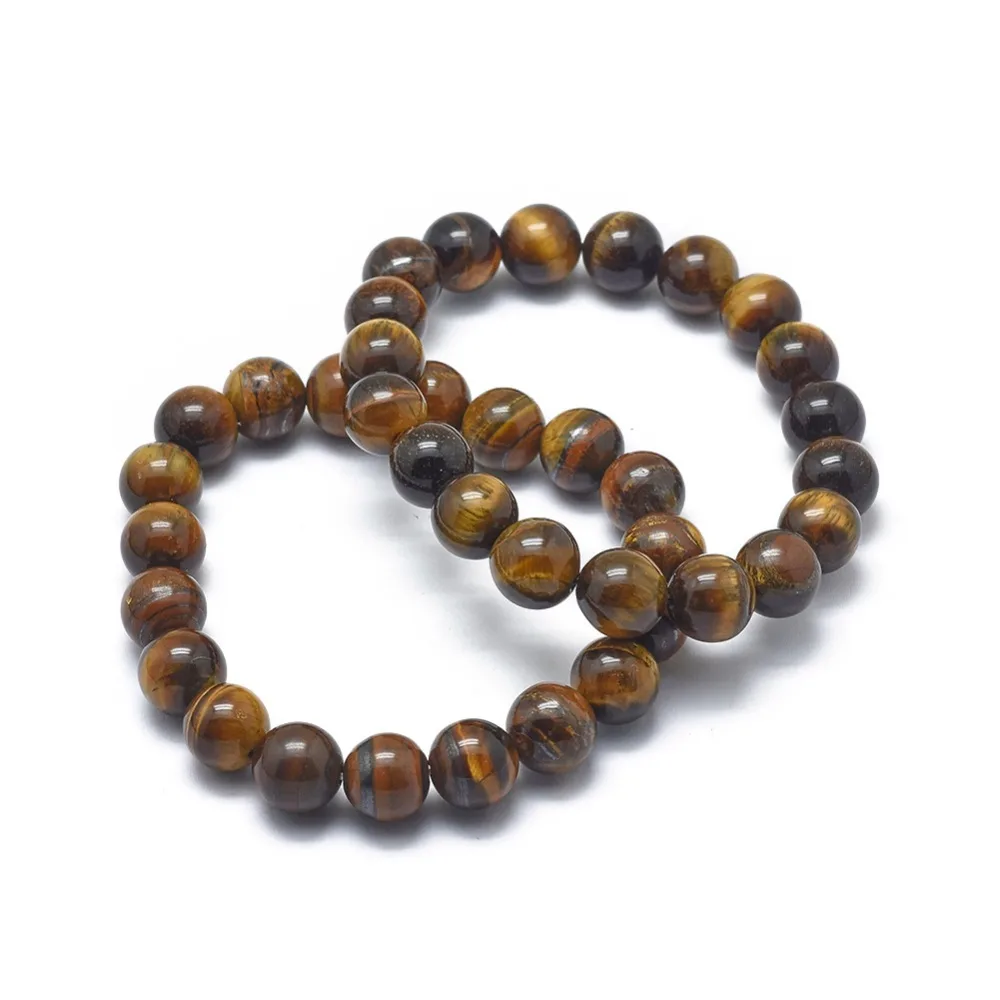 Pulseiras de estiramento de missangas de olho de tigre