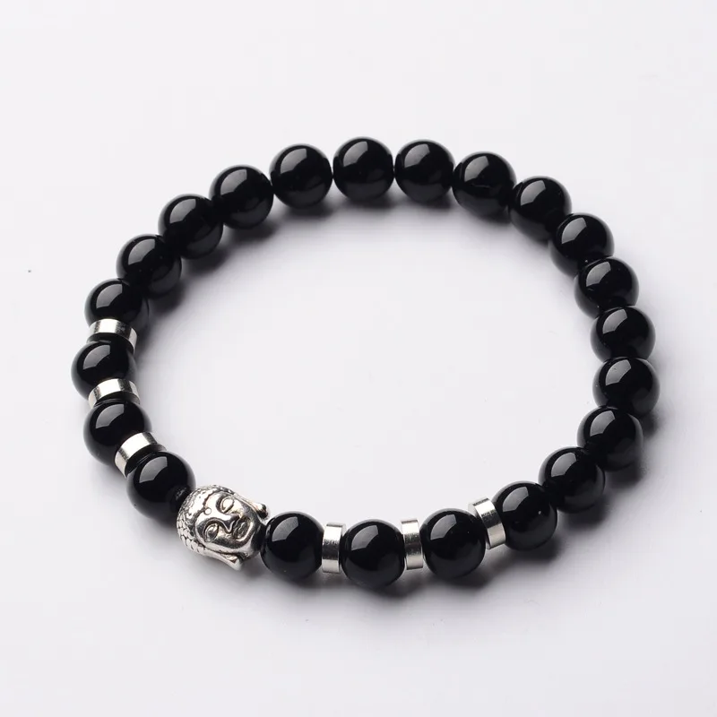 Pulseira Buda com pedras pretas